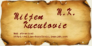 Miljen Kuculović vizit kartica